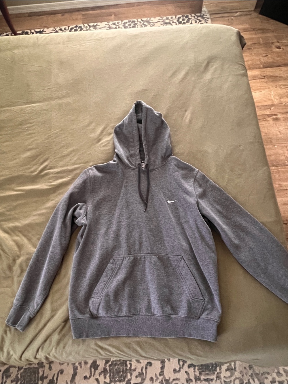 Nike Gray Fleece Hoodie Size Large